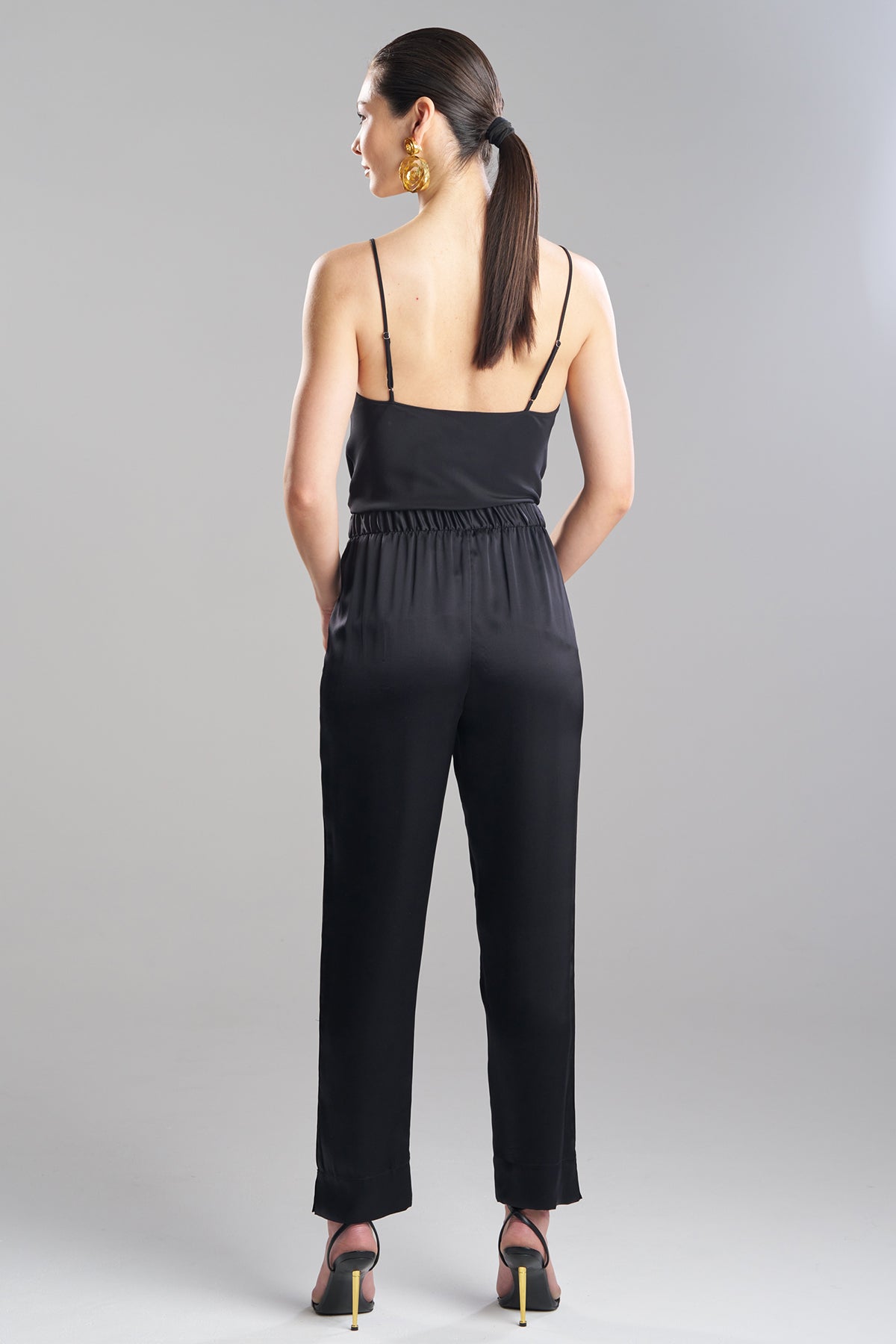 Natori Buy Key Essentials Silk Straight Leg Pants in Black Online