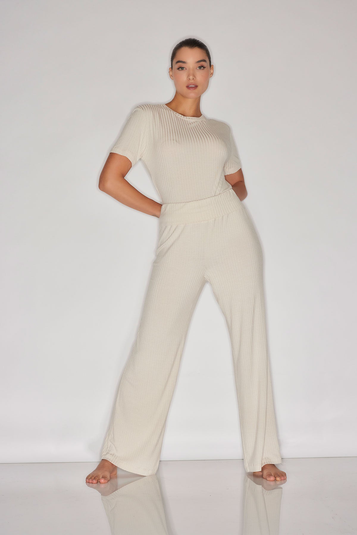 Natori Skye Rib Ease Short Sleeve Top