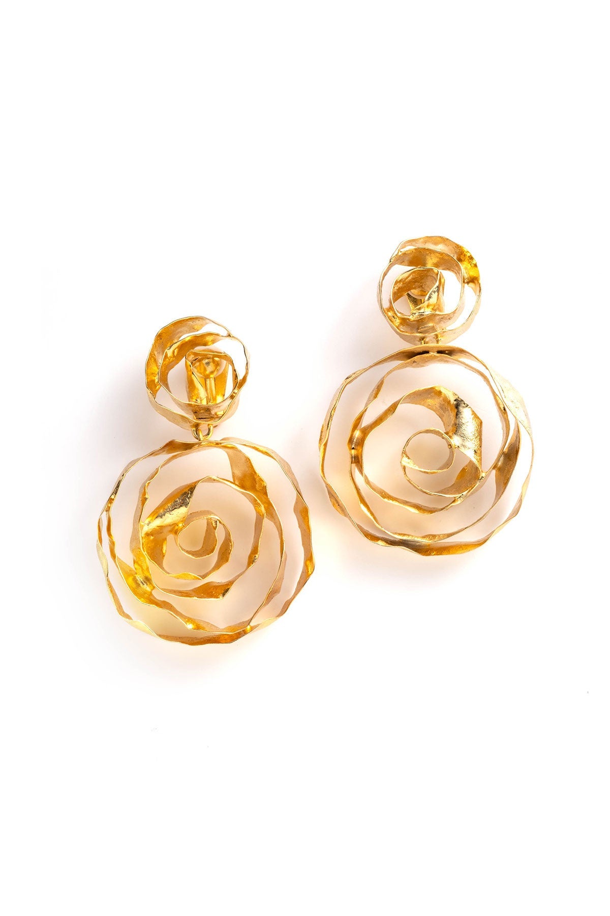 Natori Rosette Gold Plated Drop Earrings
