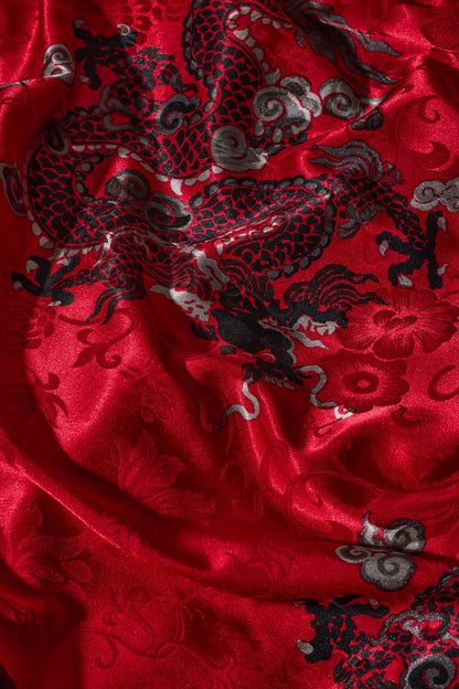 Natori Buy Imperial Dragon Jacquard Zip Caftan in Red Online