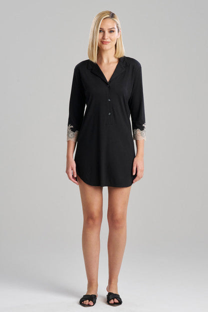 Natori Buy Luxe Shangri-La TENCEL™ Sleepshirt in Black/Cocoon Online