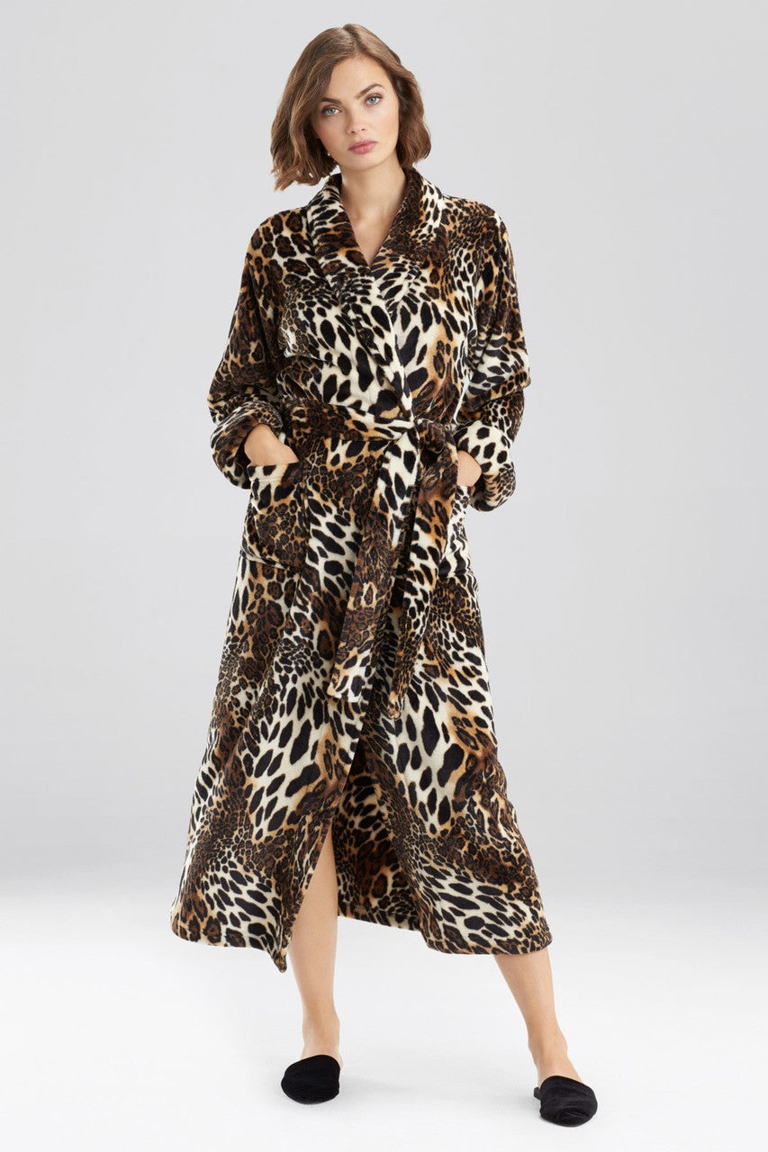 Natori Buy Plush Leopard Robe in Chestnut Online