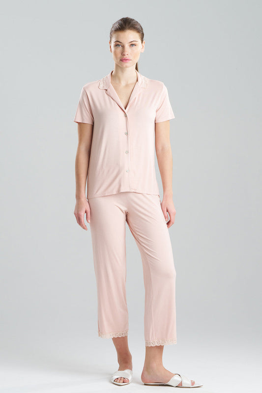 Natori Buy Feathers Essentials Lenzing™ Ecovero™ Viscose Lace Applique Trim PJ in Cameo Rose Online