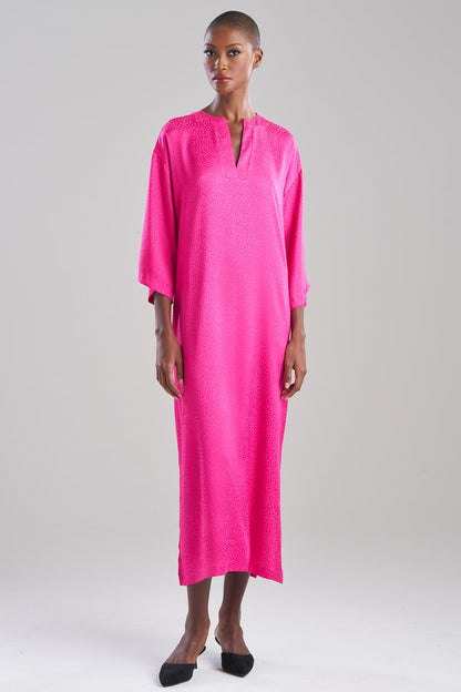 Natori Wilderness Satin Jacquard Caftan
