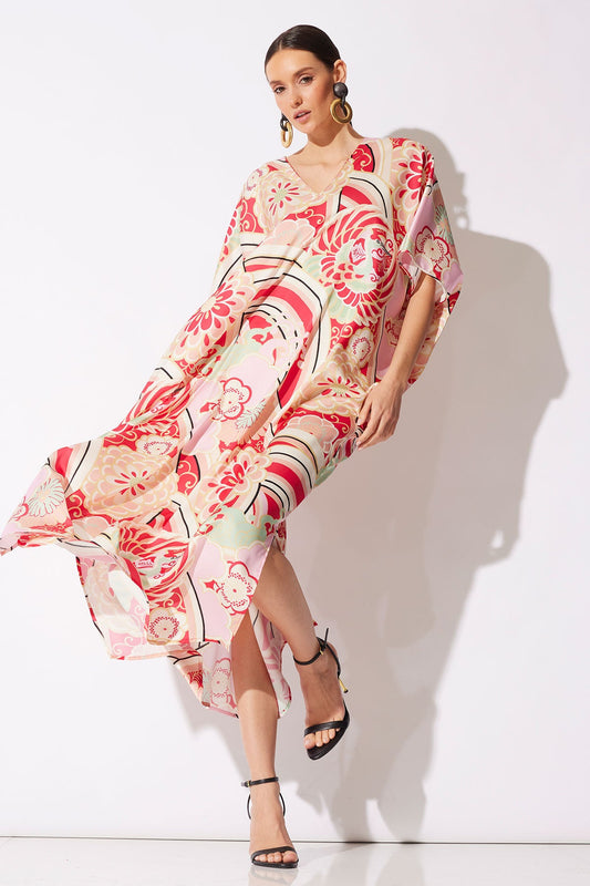 Natori Medallion V-Neck Caftan