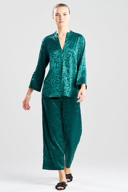 Natori Scroll Satin Jacquard Long Sleeve PJ
