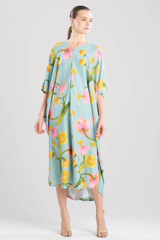 Natori Solene Matte Charmeuse Zip Caftan