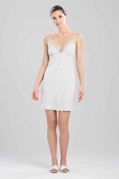 Natori Buy Feathers Essentials Lenzing™ Ecovero™ Viscose Lace Applique Chemise in Heather Pebblestone Online