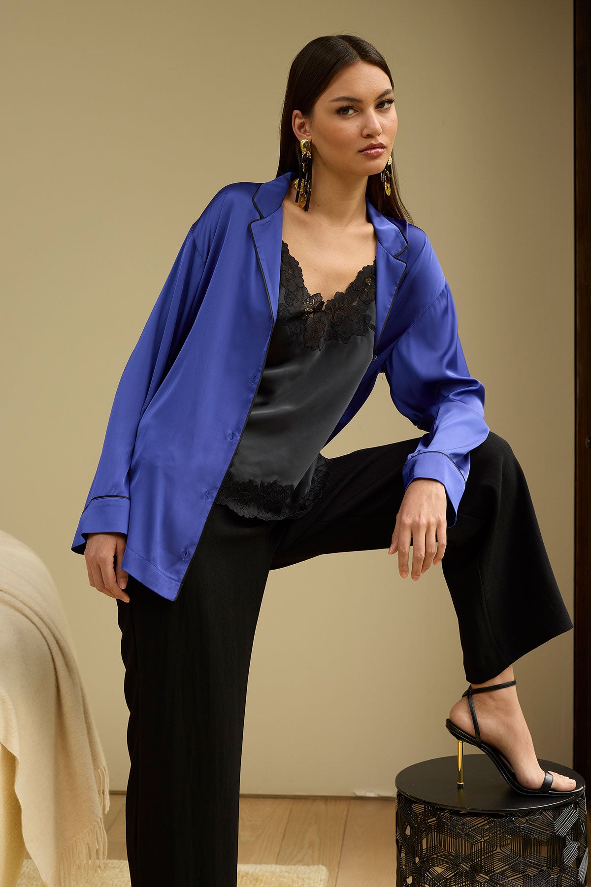 Natori Satin Essentials Wide Leg Pants