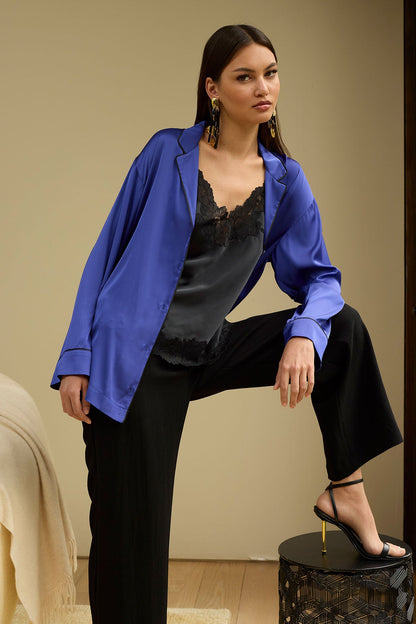 Natori Satin Essentials Wide Leg Pants