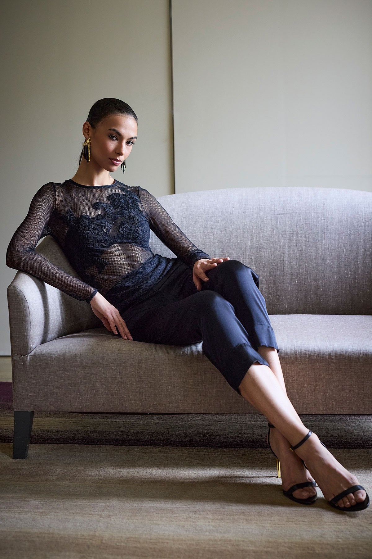 Natori Buy Key Essentials Silk Straight Leg Pants in Black Online