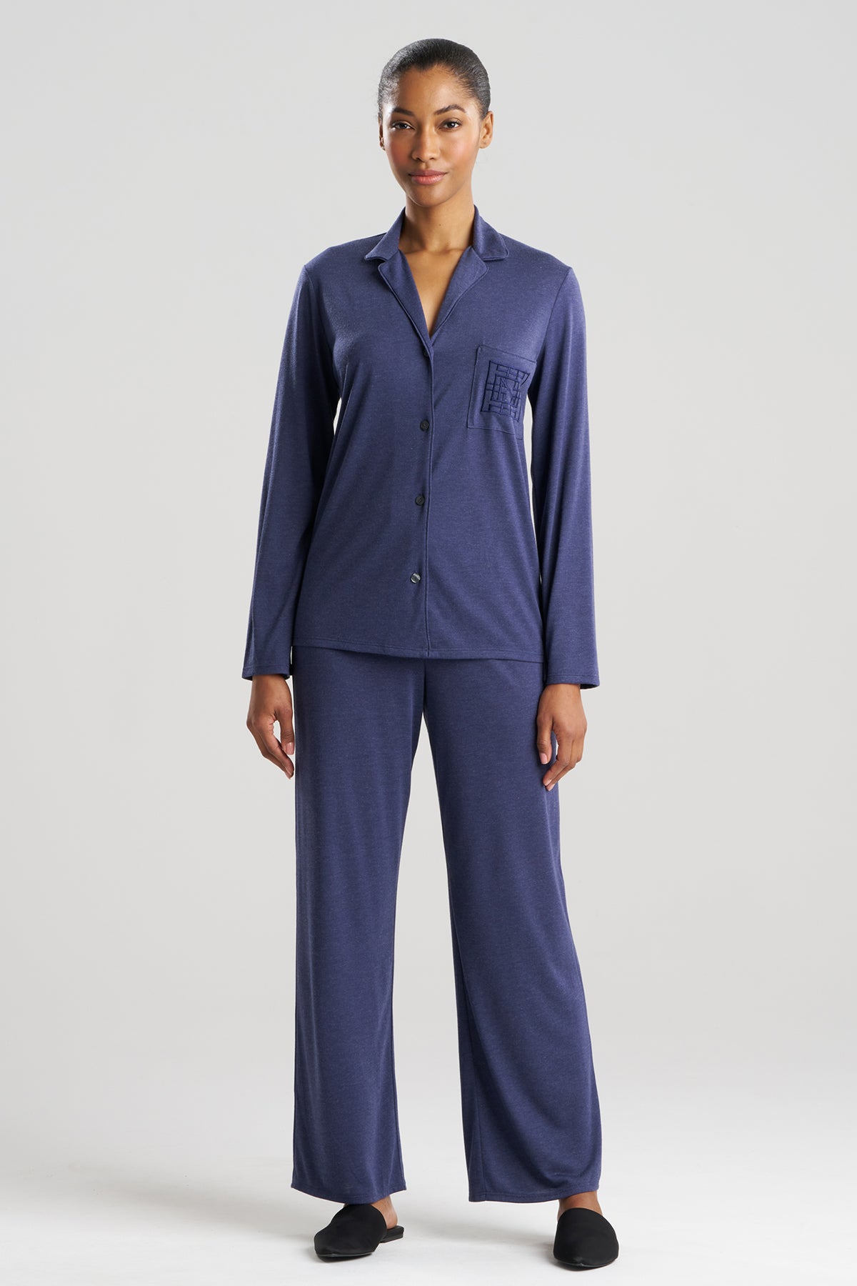 Natori Shangri-La Embroidered TENCEL™ Notch PJ
