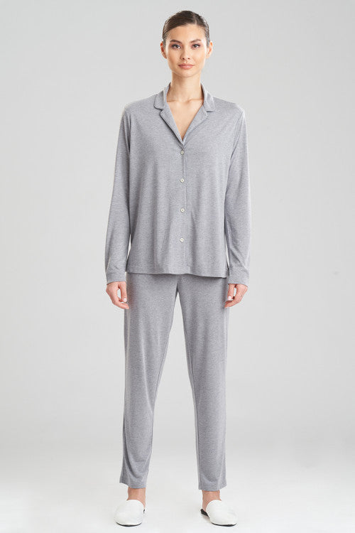 Natori Buy Shangri-La TENCEL™ Long Sleeve Notch PJ in Heather Grey Online