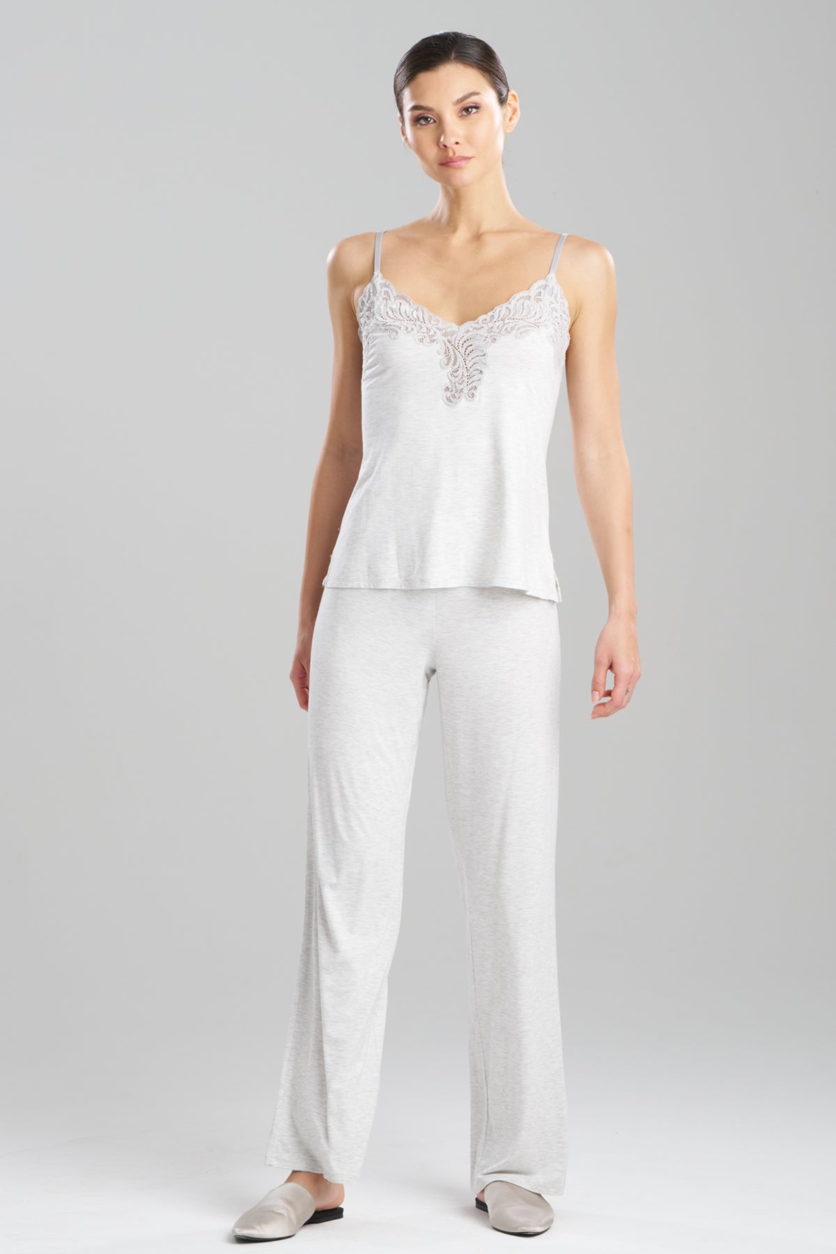 Natori Buy Feathers Essentials Lenzing™ Ecovero™ Viscose Lace Cami PJ in Light Heather Grey Online