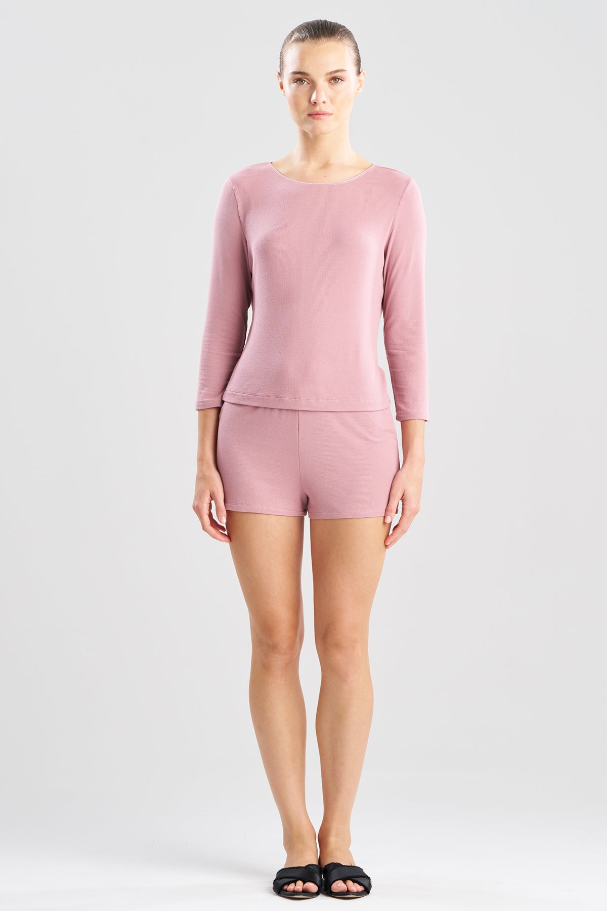 Natori Rib Essentials Long Sleeve Shorts PJ
