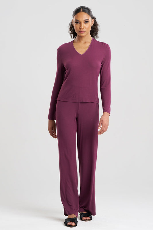 Natori Rib Essentials V-Neck Long Sleeve PJ