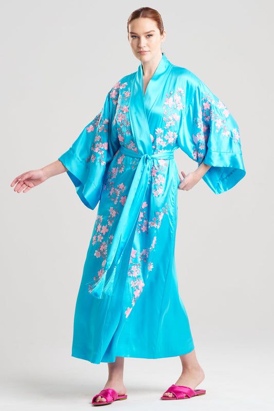 Natori Couture Sakura Embroidered Floral Silk Robe
