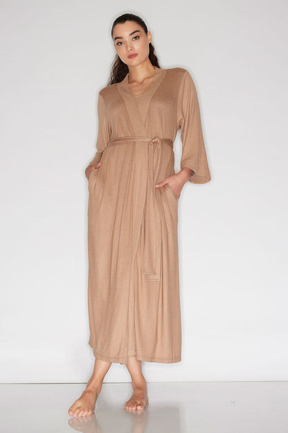 Natori Buy Eden Rib Knit Dream Robe in Latte Online