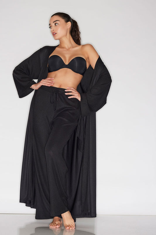 Natori Buy Eden Rib Knit Dream Robe in Black Online