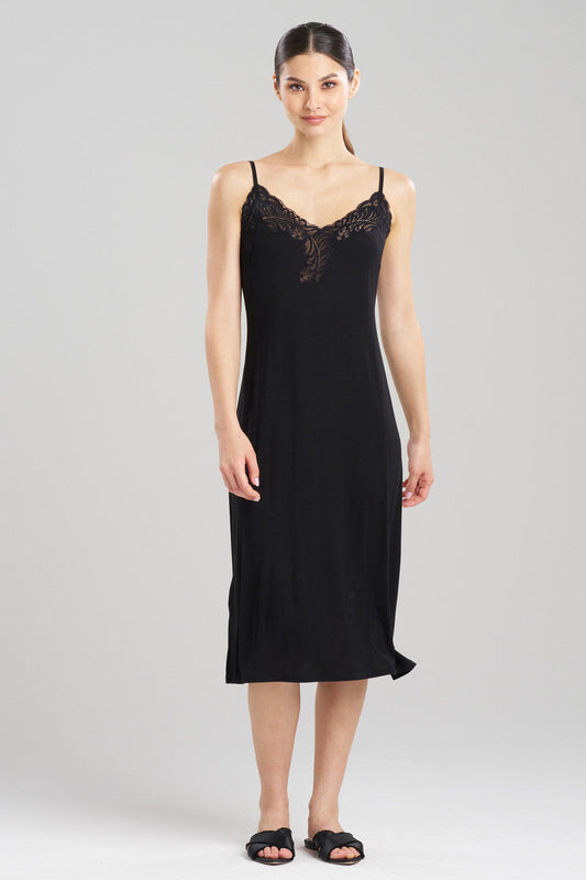 Natori Buy Feathers Essentials Lenzing™ Ecovero™ Viscose Lace Slip Dress in Black Online
