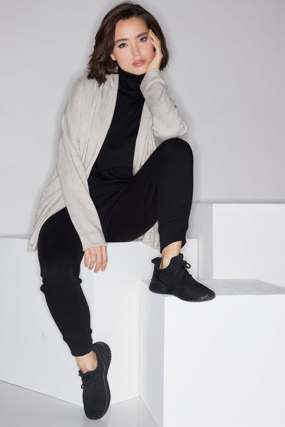Natori Himalaya Sweater Knit Mock Neck Top