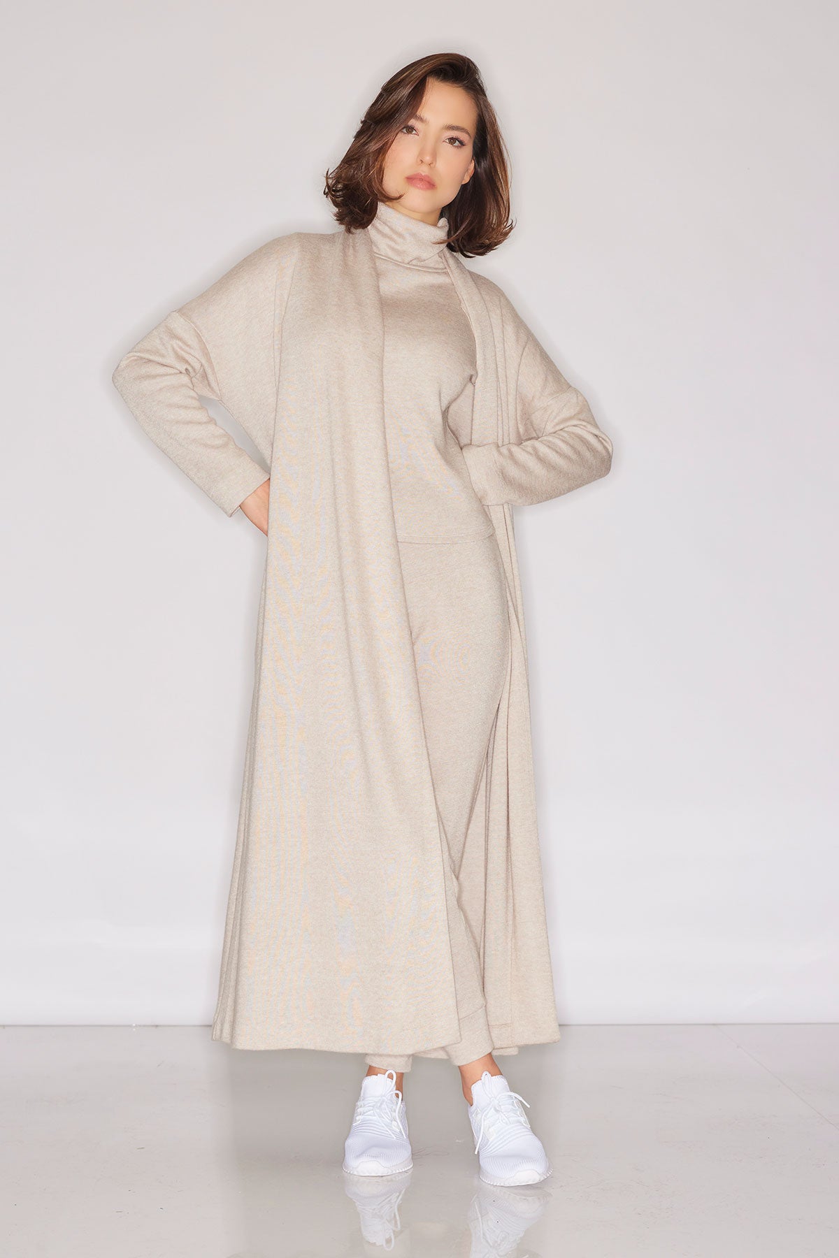 Natori Himalaya Sweater Knit Mock Neck Top