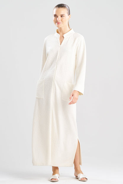 Natori Quilted Geo Knit Jacquard Zip Lounger