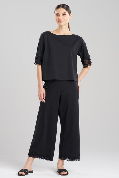 Natori Buy Bliss Harmony Lace Applique T-Shirt in Black Online