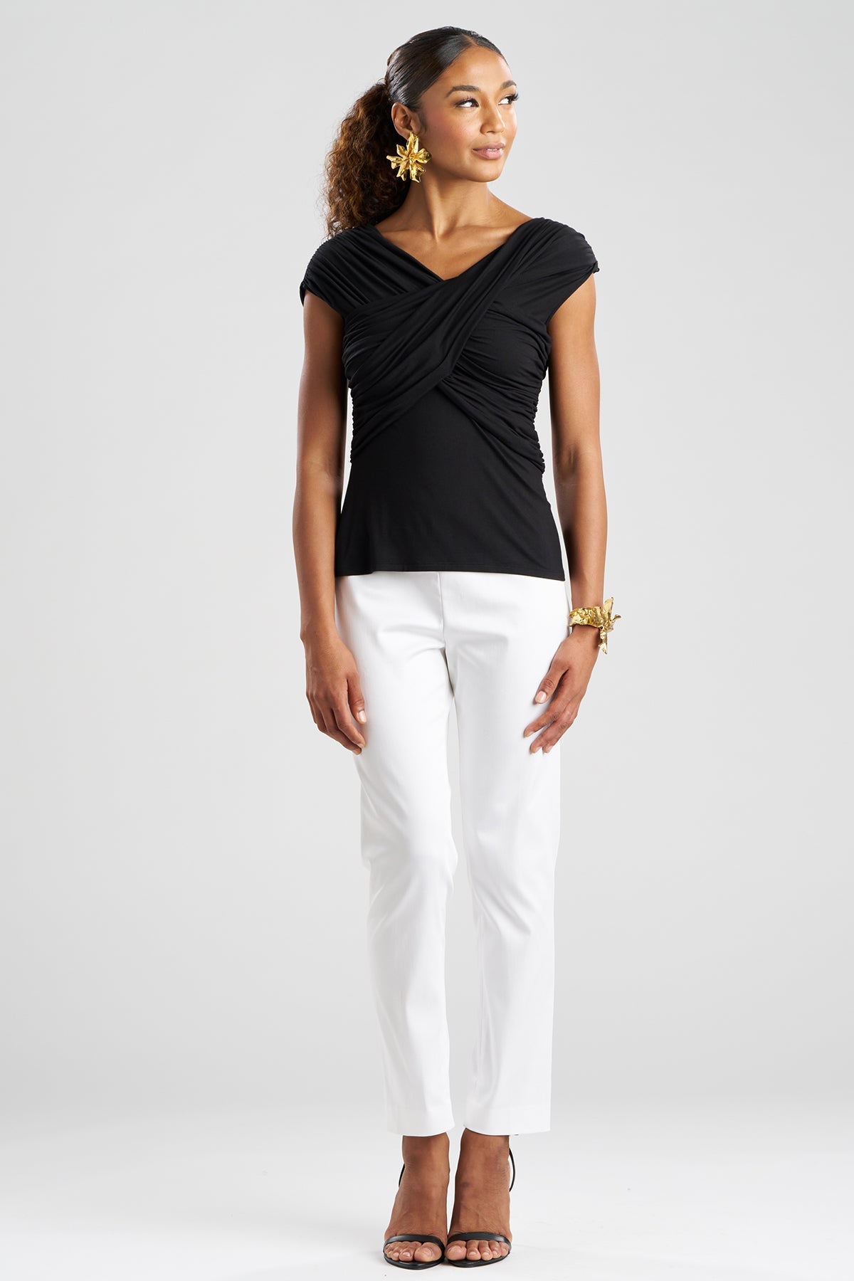 Natori Feather Lightweight Knit Criss Cross Top