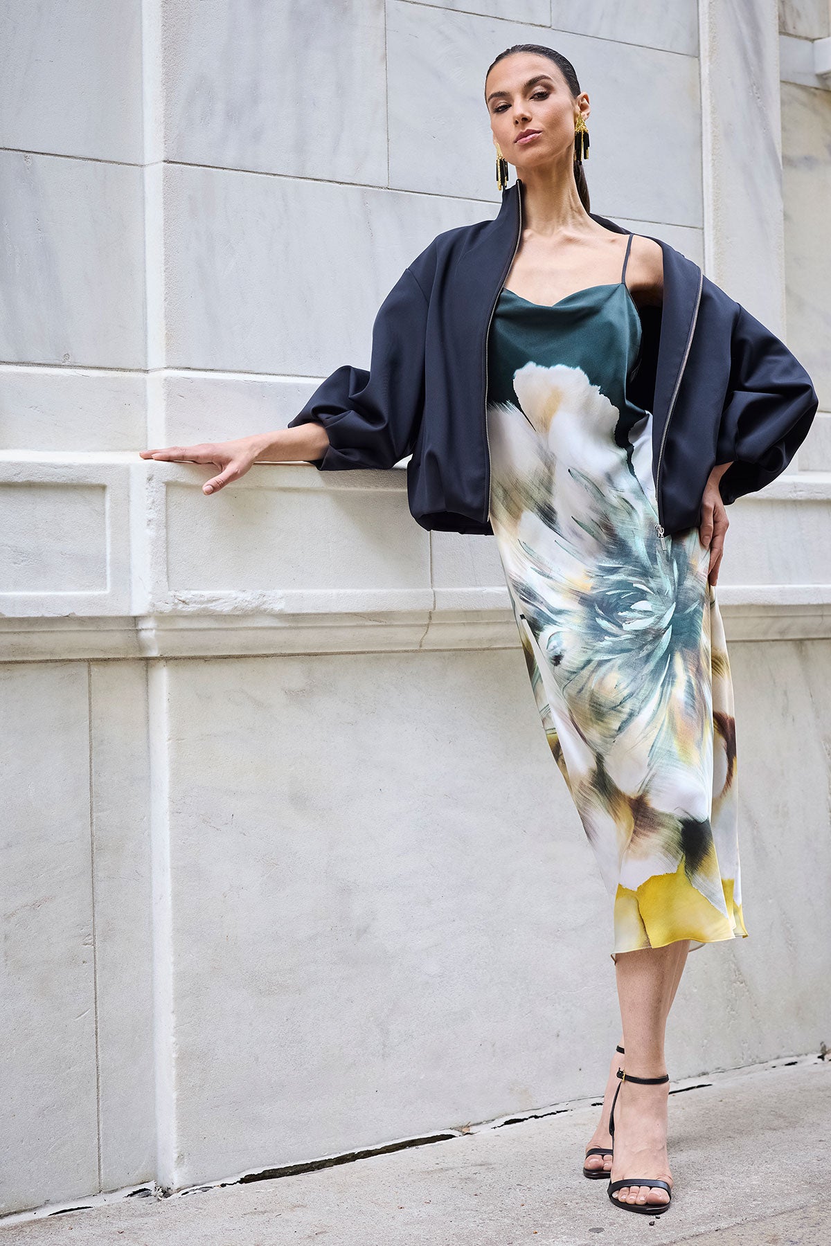 Natori Techno Crepe Bomber Jacket