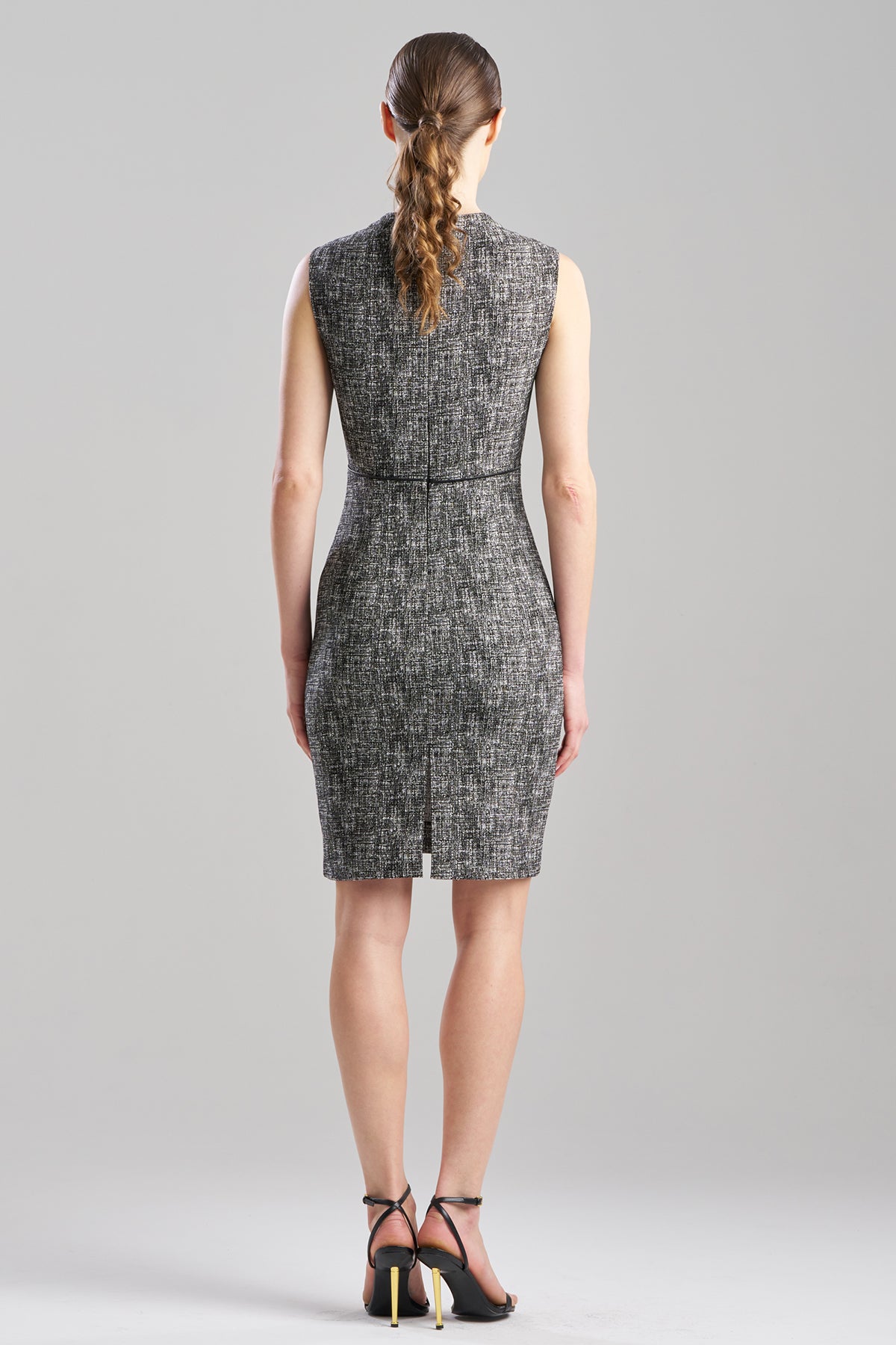 Natori Double Weave Jacquard Square Neck Sheath Dress