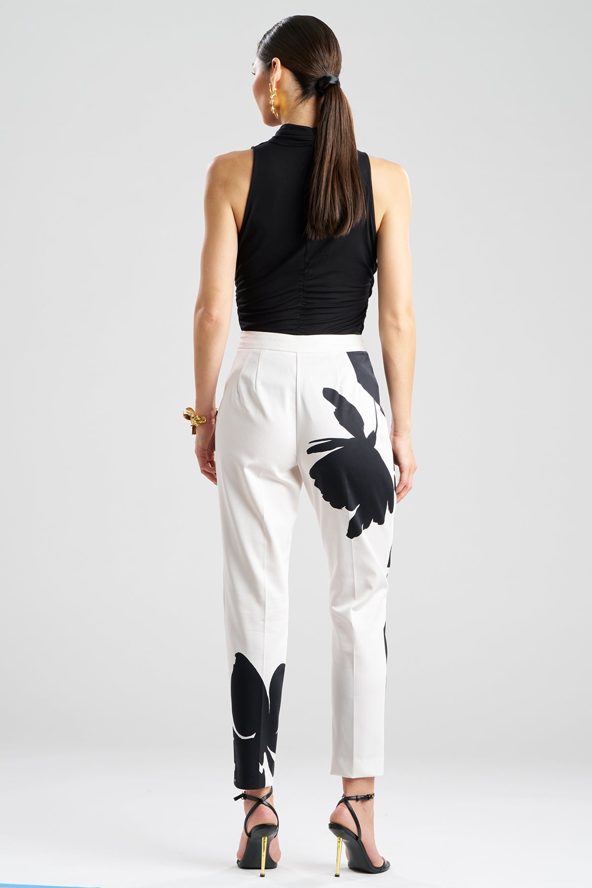 Natori Peony Cotton Chino Side Zip Pants