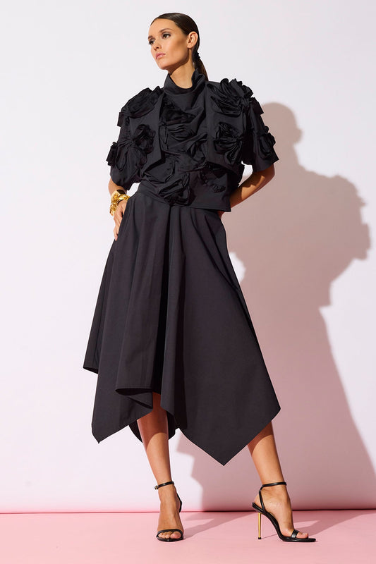 Natori Tech Cotton Taffeta Handkerchief Hem Skirt
