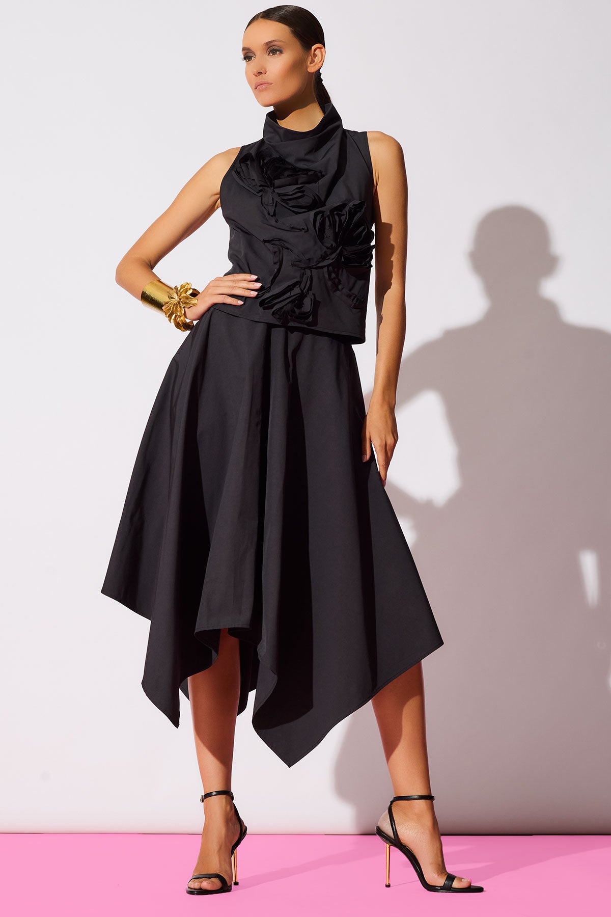 Natori Tech Cotton Taffeta Handkerchief Hem Skirt