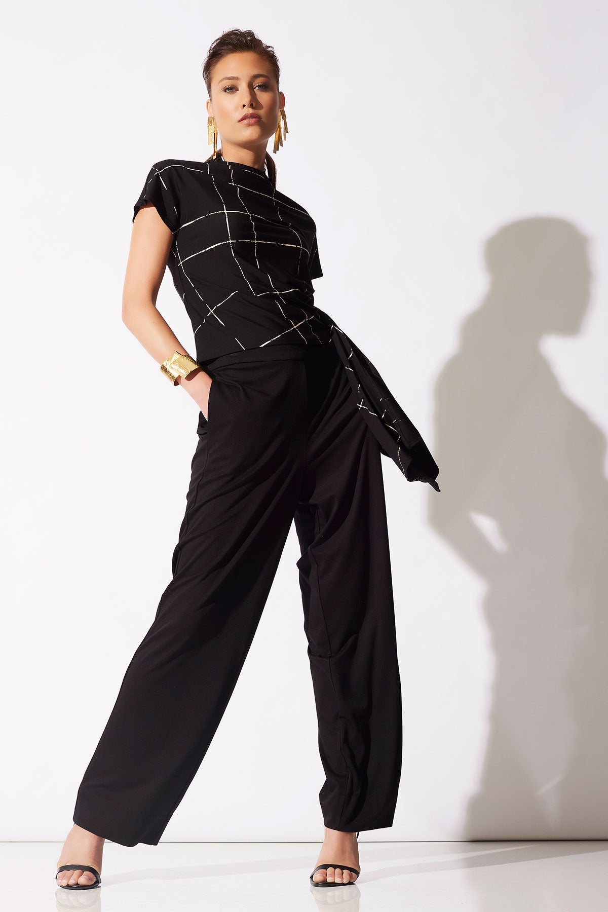 Natori Zia Crepe Knit Cascade Top