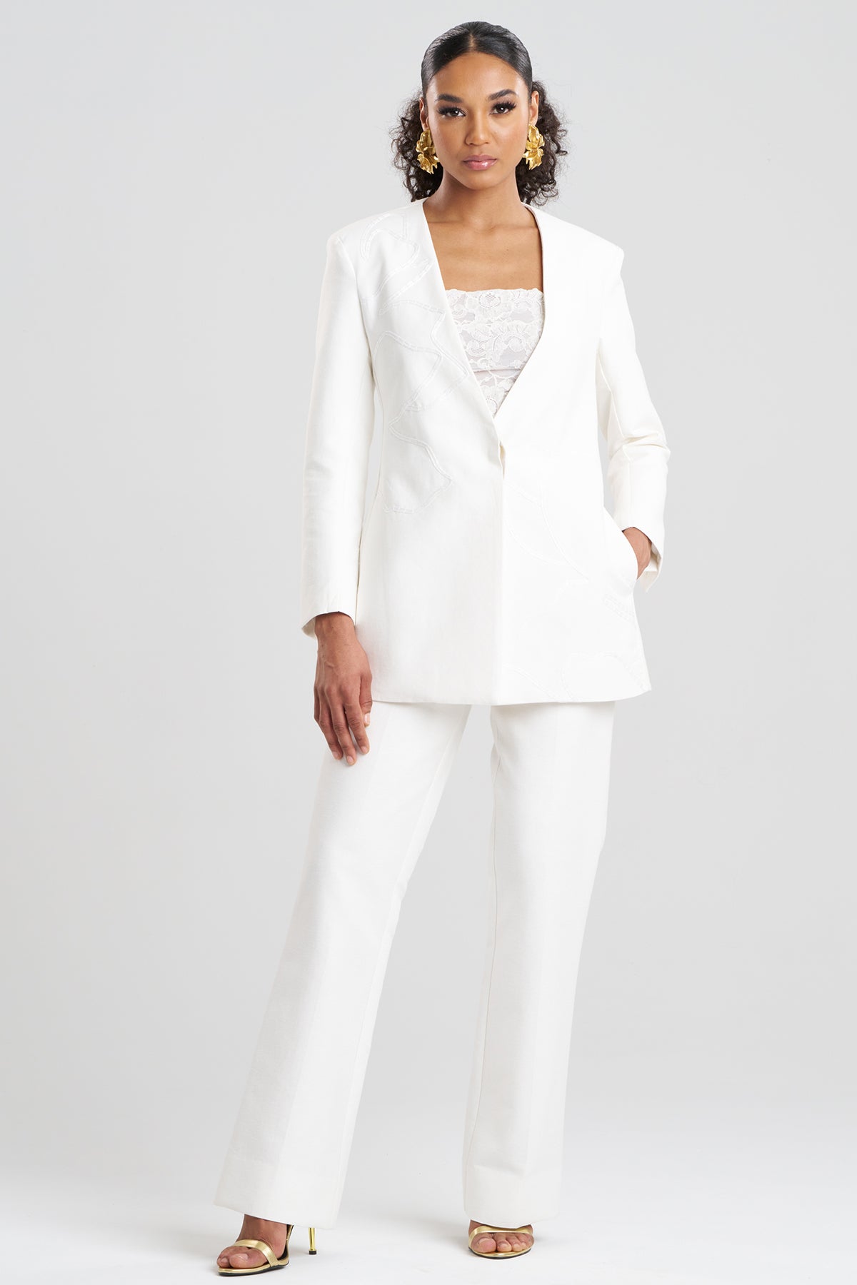 Natori Canvas Cotton Embroidered Jacket