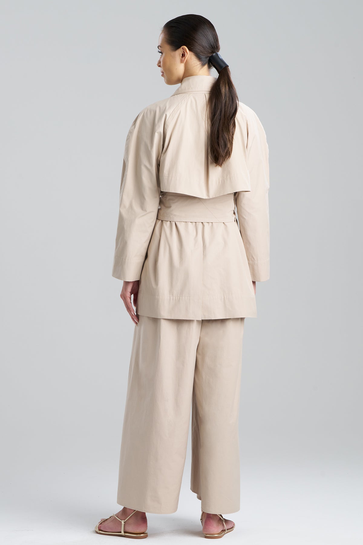 Natori Tech Cotton Taffeta Trench Coat
