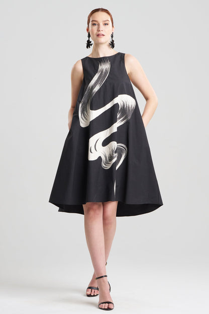 Natori Tech Cotton Taffeta Asymmetric Dress