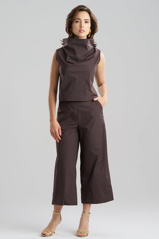 Natori Techno Poplin Cowl Top