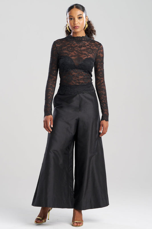 Natori Peony Allover Sheer Lace Top