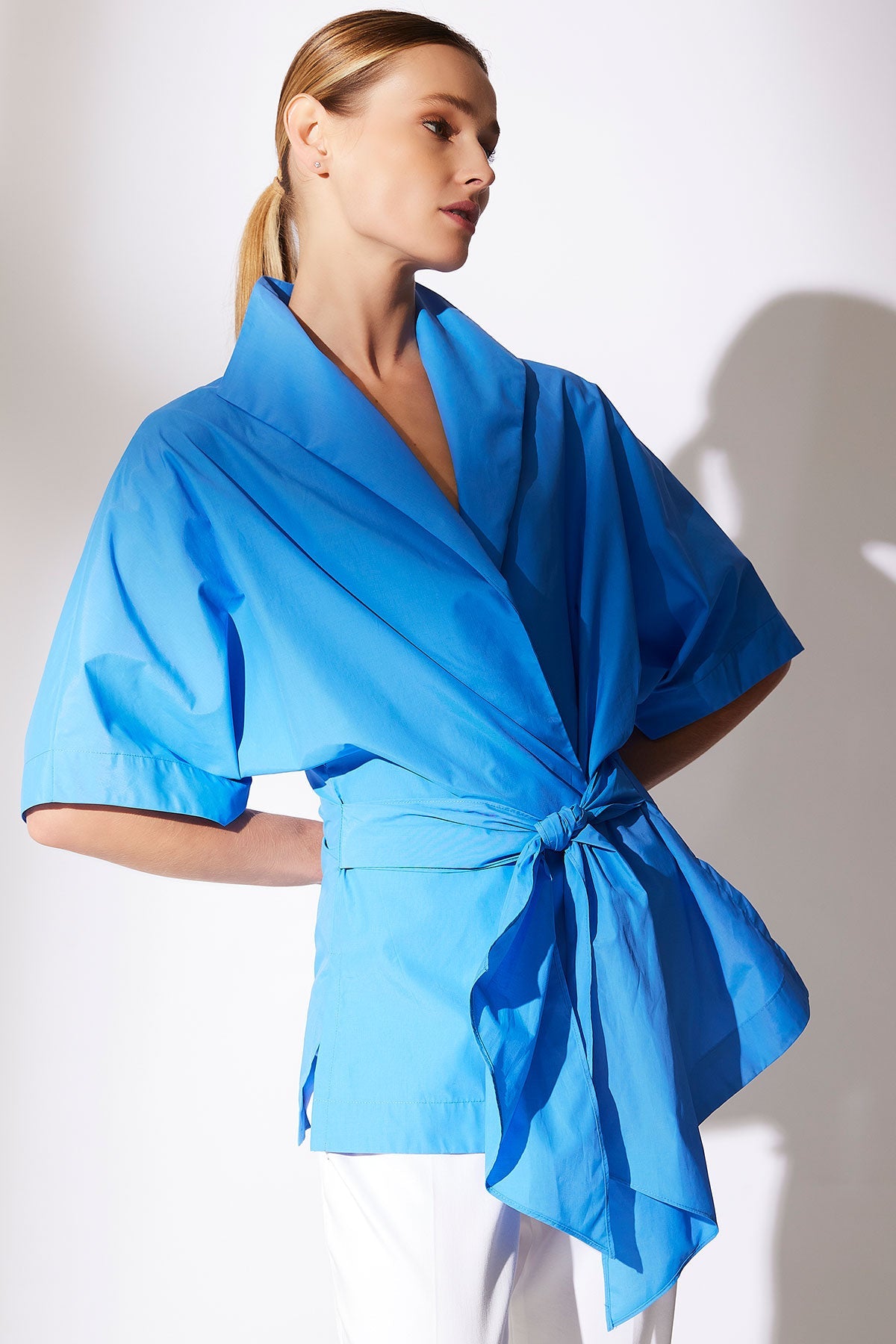 Natori Techno Poplin Wrap Top