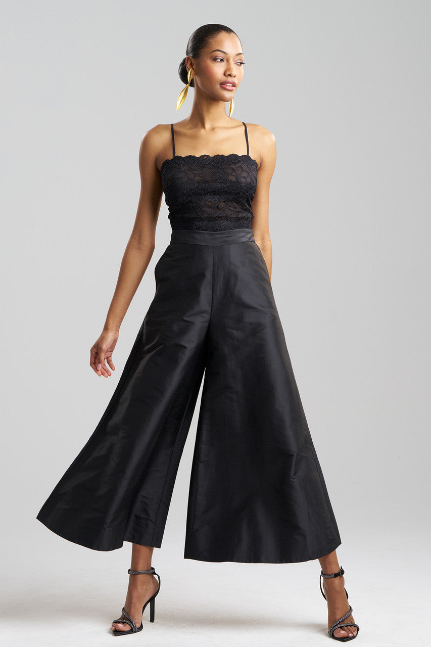 Natori Buy Couture Silk Dupioni Palazzo Pants in Black Online