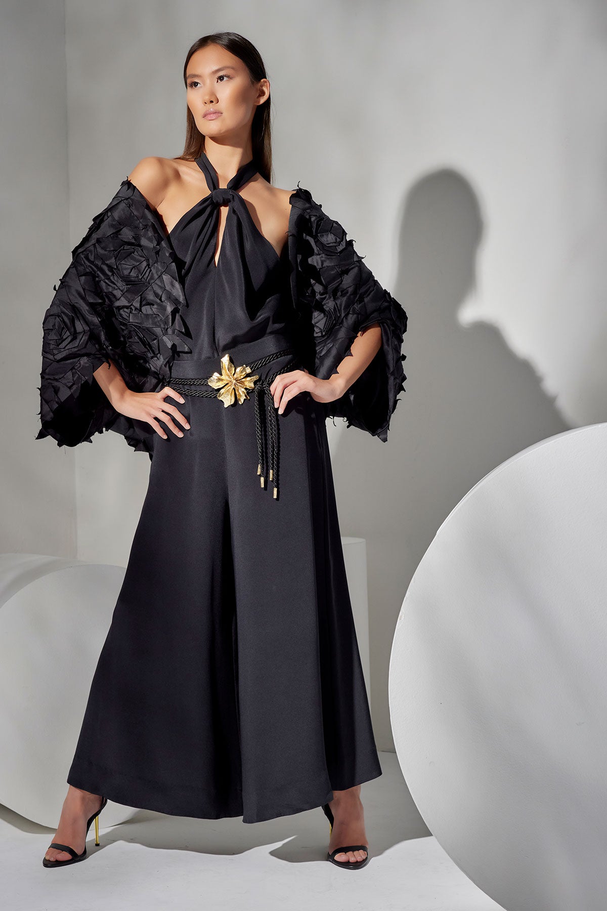 Natori Buy Couture Silk Dupioni Palazzo Pants in Black Online
