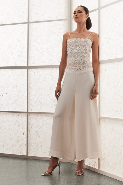 Natori Buy Couture Silk Crepe Palazzo Pants in Warm White Online
