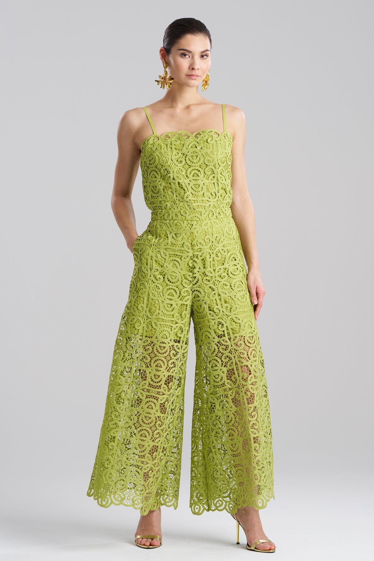 Natori Raffia Lace Palazzo Pants