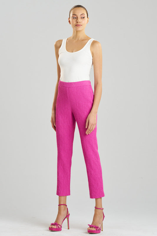 Natori Buy Textured Cotton Jacquard Ankle Pants in Bright Berry Online