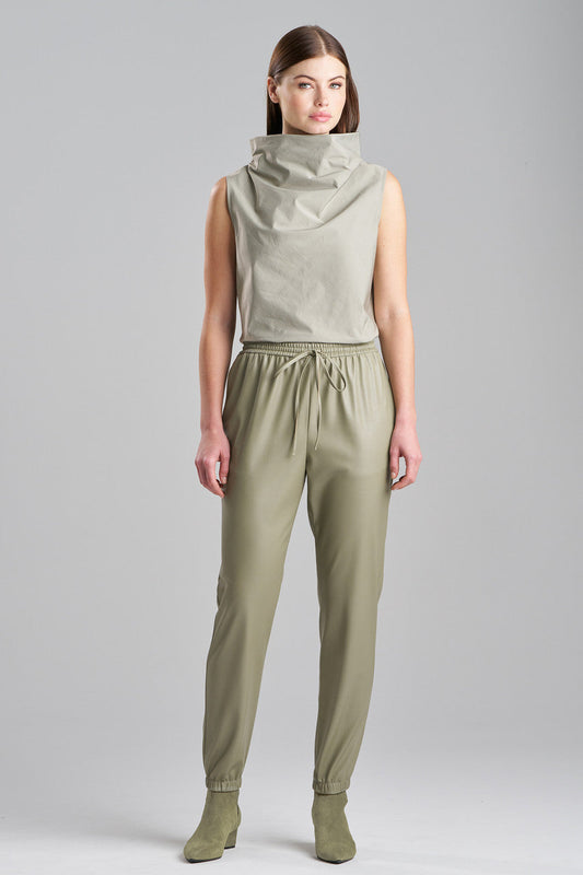 Natori Buy Vegan Luxe Lambskin Jogger Pants in Light Sage Online