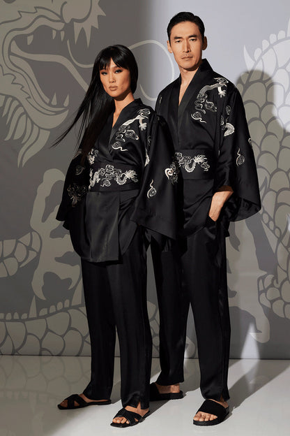 Natori Buy Dragon Techno Poplin Unisex Pants in Black Online