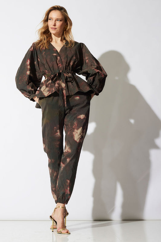 Natori Niji Tie Dye Taffeta Voluminous Sleeve Jacket