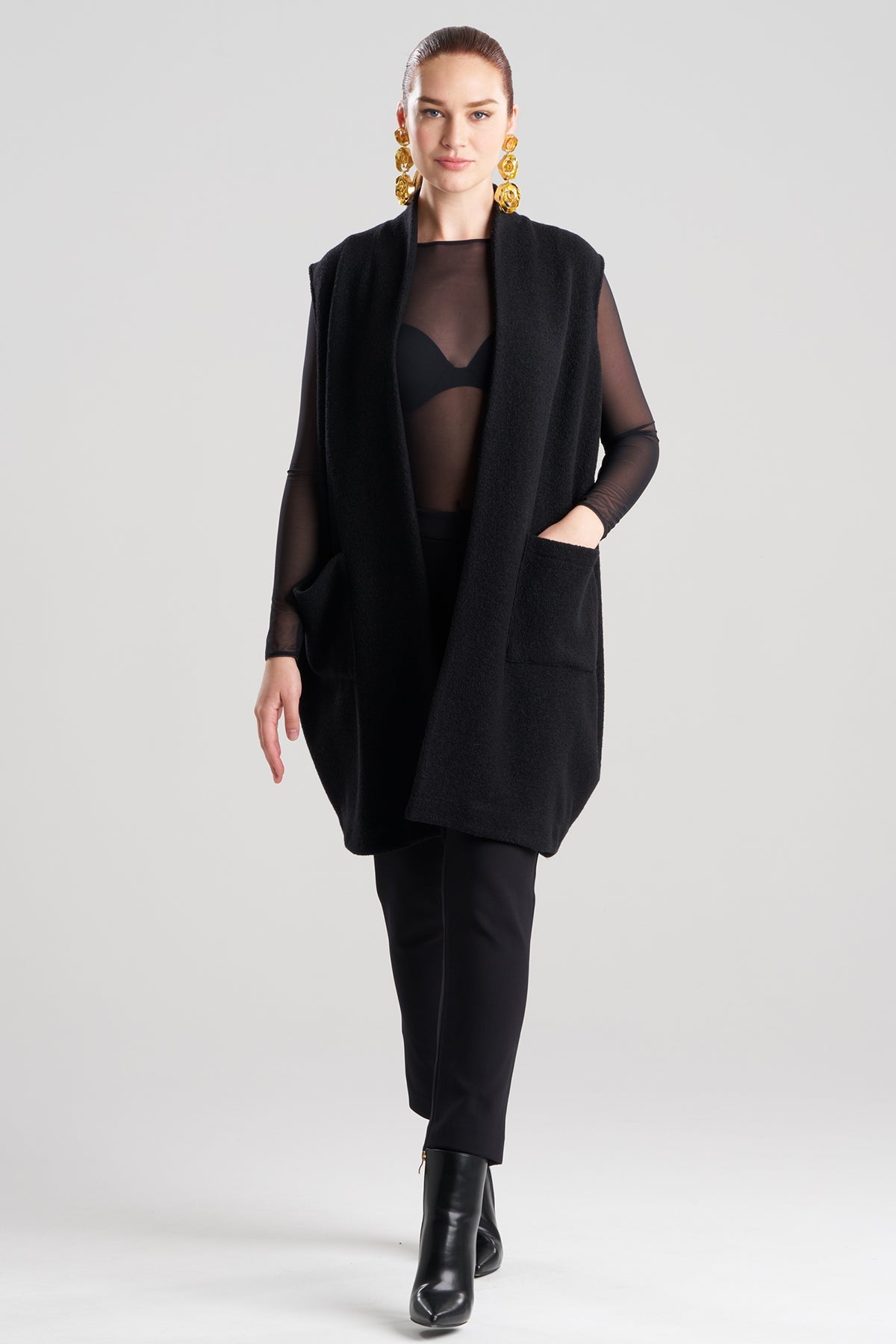 Natori Boiled Wool Patch Pocket Vest